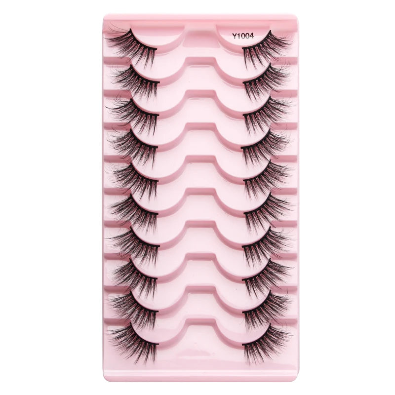 SHIDISHANGPIN 5/10Pairs False Lashes Cat Eye Eyelashes Eyelash Extension 3D Mink Half Lashes Natural Makeup faux Cils maquiagem - Blinksy